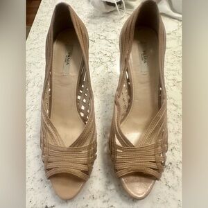 Prada Women's Beige Cutout Heels
